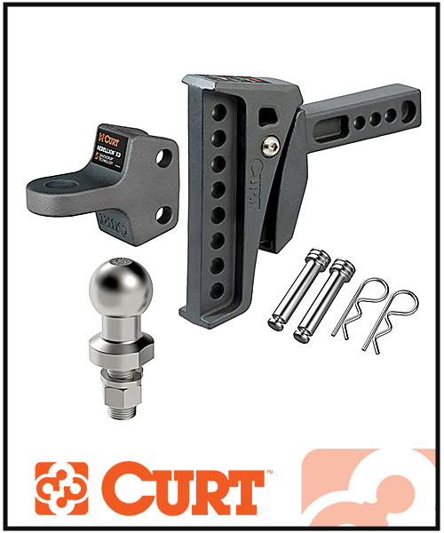 CURT REBELLION XD SHOCK DROP BALL MOUNT (50MM TOWBALL KIT)