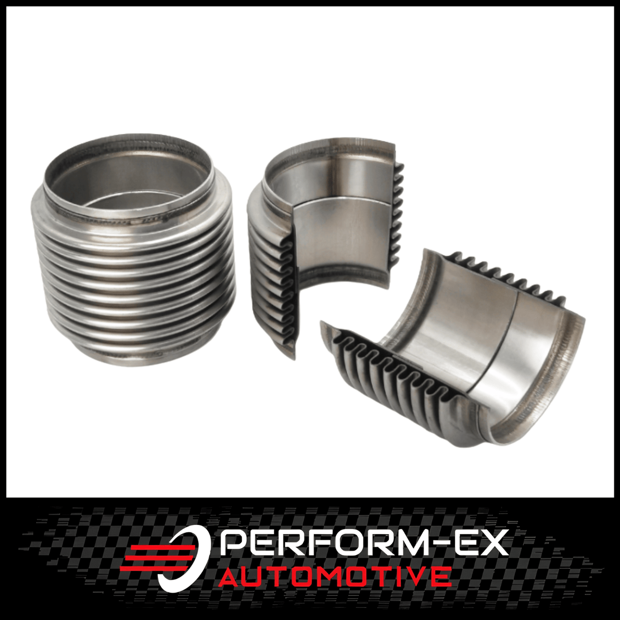 STAINLESS STEEL 4" LONG X 3" (76MM) EXHAUST RACE FLEX BELLOW WITH INNER SLEEVE (FLEX4300C)