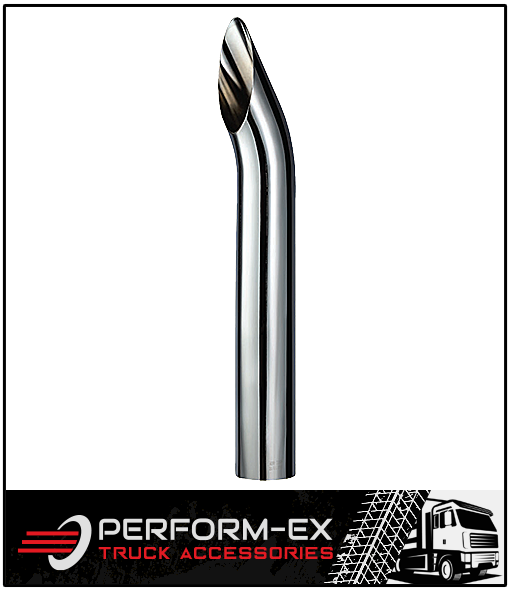 CHROME EXHAUST STACK CURVED 3" OD LONG WITH PLAIN INLET