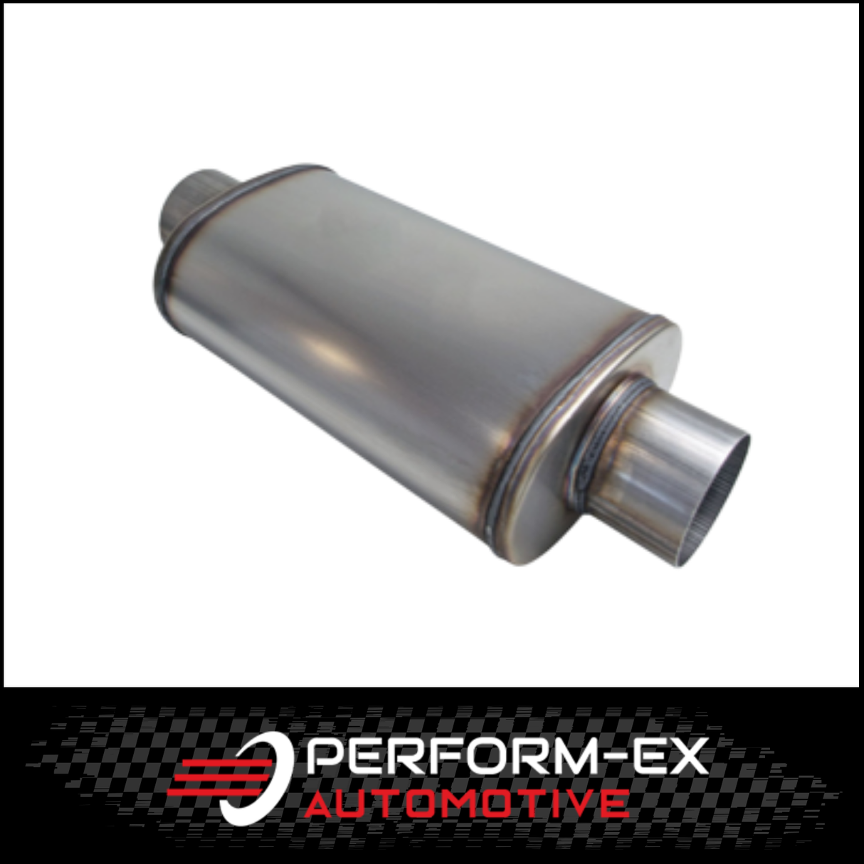 9" X 5" OVAL 14" LONG 4" C/C MEGA POWER 409 STAINLESS STEEL UNIVERSAL MUFFLER (D1026-409)