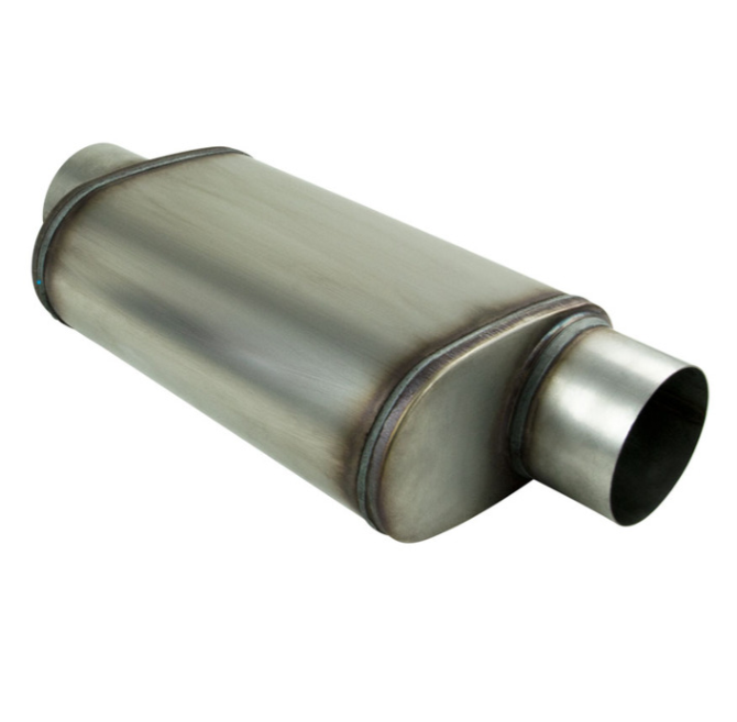 9" X 5" OVAL 14" LONG 4" O/C MEGA POWER 409 STAINLESS STEEL UNIVERSAL MUFFLER (D1027-409)