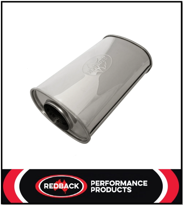 9" X 5" OVAL 14" LONG 3.5" O/C MEGA POWER 304 STAINLESS STEEL UNIVERSAL MUFFLER (D927MN-304)