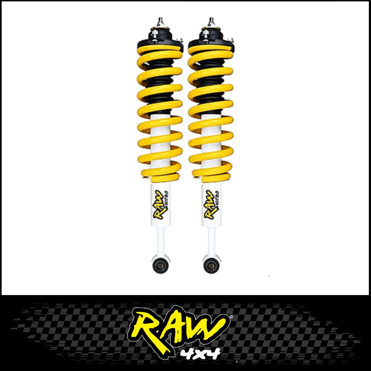 RAW 4X4 NITRO COMPLETE FRONT STRUTS (2" RAISED) TOYOTA HILUX KUN26R N70 2005-2015 (0-50KG)