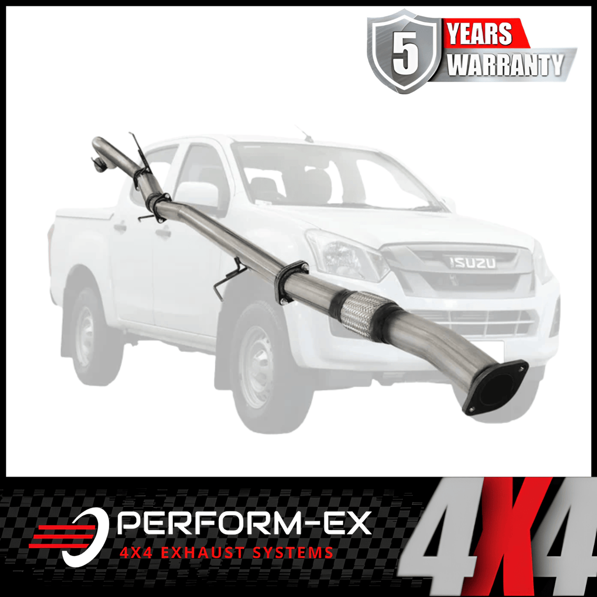 PERFORM-EX 3" STAINLESS STEEL DPF BACK EXHAUST SYSTEM FITS ISUZU D-MAX TF 3.0L 4JJ1 4CYL 2016-2020
