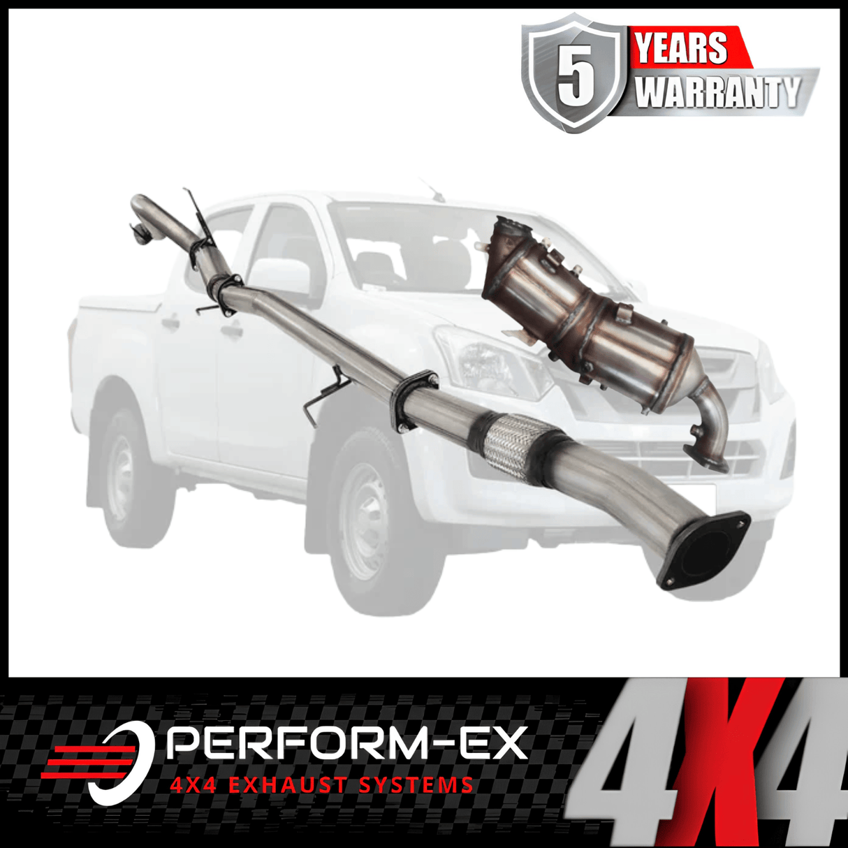 PERFORM-EX 3" STAINLESS STEEL TURBO BACK EXHAUST SYSTEM WITH DPF DUMMY FITS ISUZU D-MAX TF 3.0L 4JJ1 4CYL 2016-2020