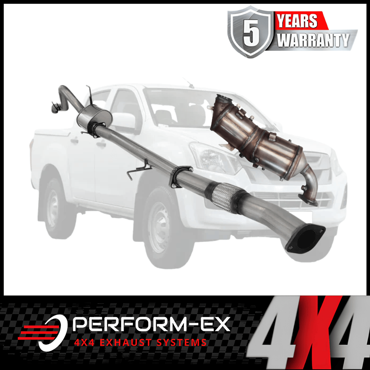 PERFORM-EX 3" STAINLESS STEEL TURBO BACK EXHAUST SYSTEM WITH DPF DUMMY FITS ISUZU D-MAX TF 3.0L 4JJ1 4CYL 2016-2020