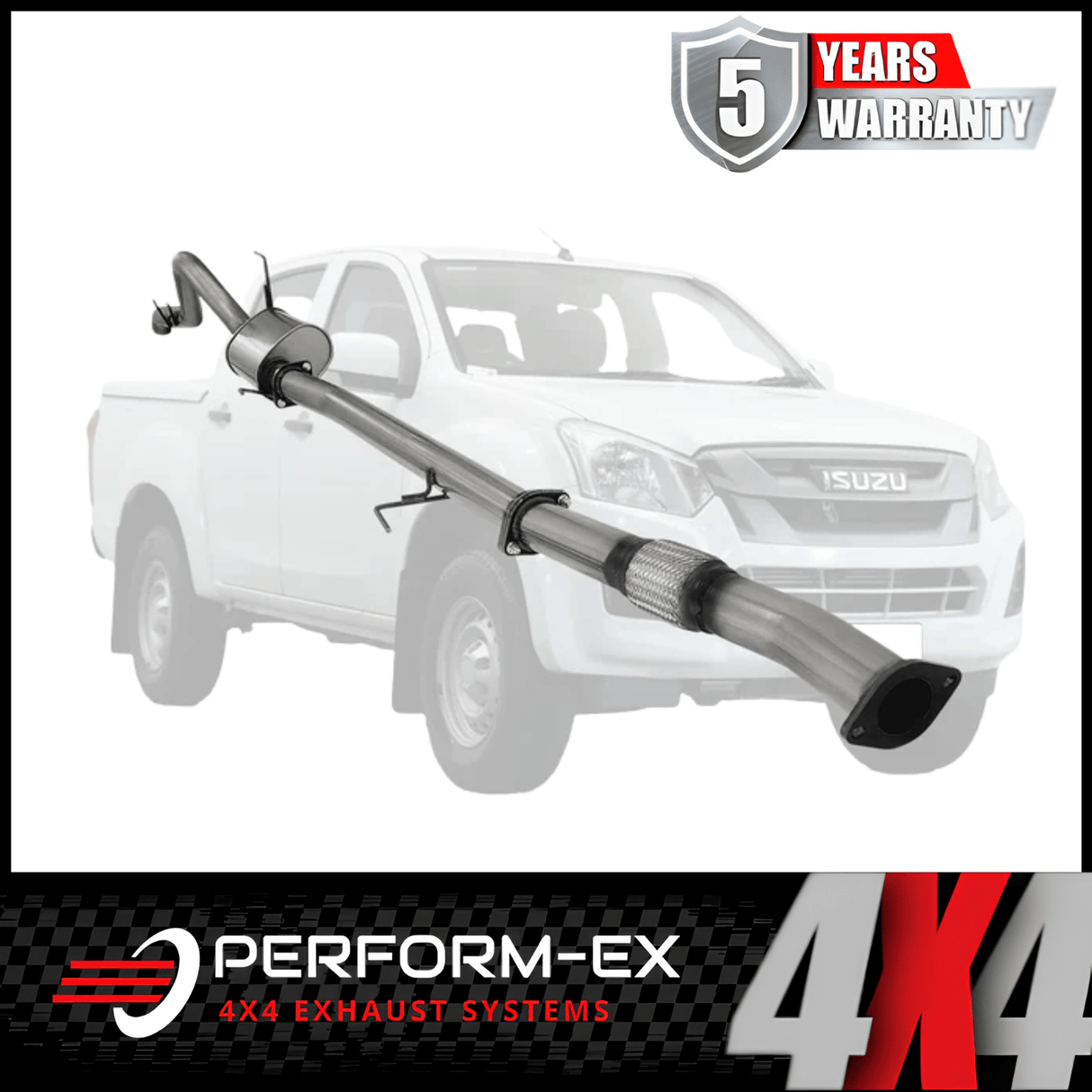 PERFORM-EX 3" STAINLESS STEEL DPF BACK EXHAUST SYSTEM FITS ISUZU D-MAX TF 3.0L 4JJ1 4CYL 2016-2020