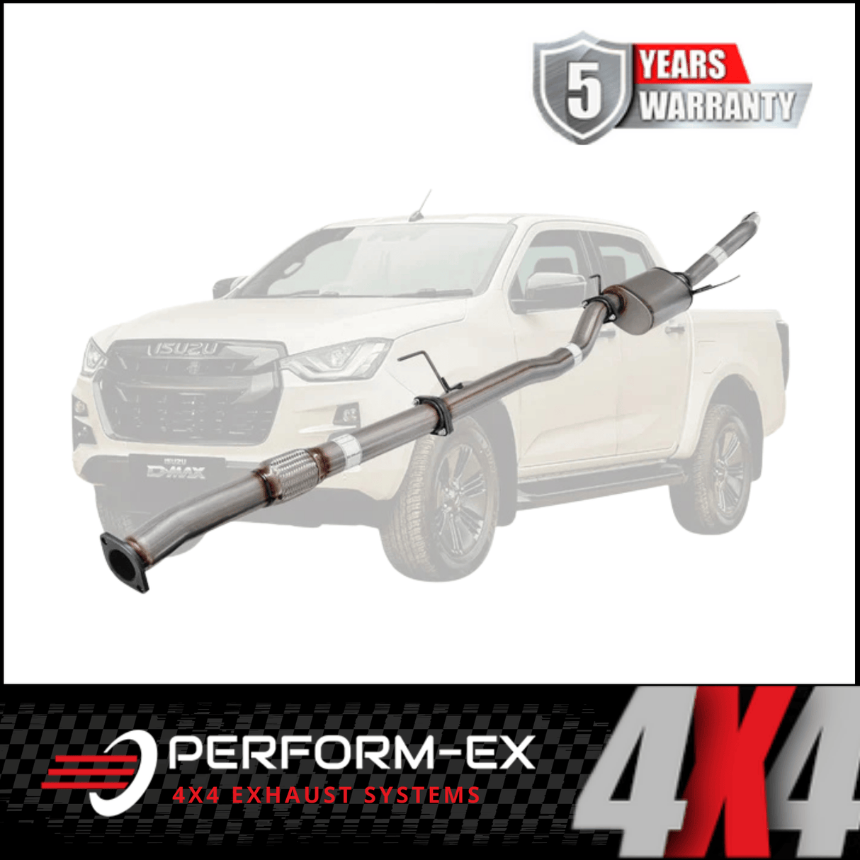 PERFORM-EX 3" STAINLESS STEEL DPF BACK EXHAUST SYSTEM FITS ISUZU D-MAX RG 3.0L 4CYL 1/2020-ON