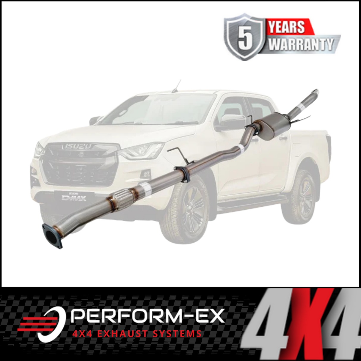 PERFORM-EX 3" STAINLESS STEEL DPF BACK EXHAUST SYSTEM FITS ISUZU D-MAX RG 3.0L 4CYL 1/2020-ON