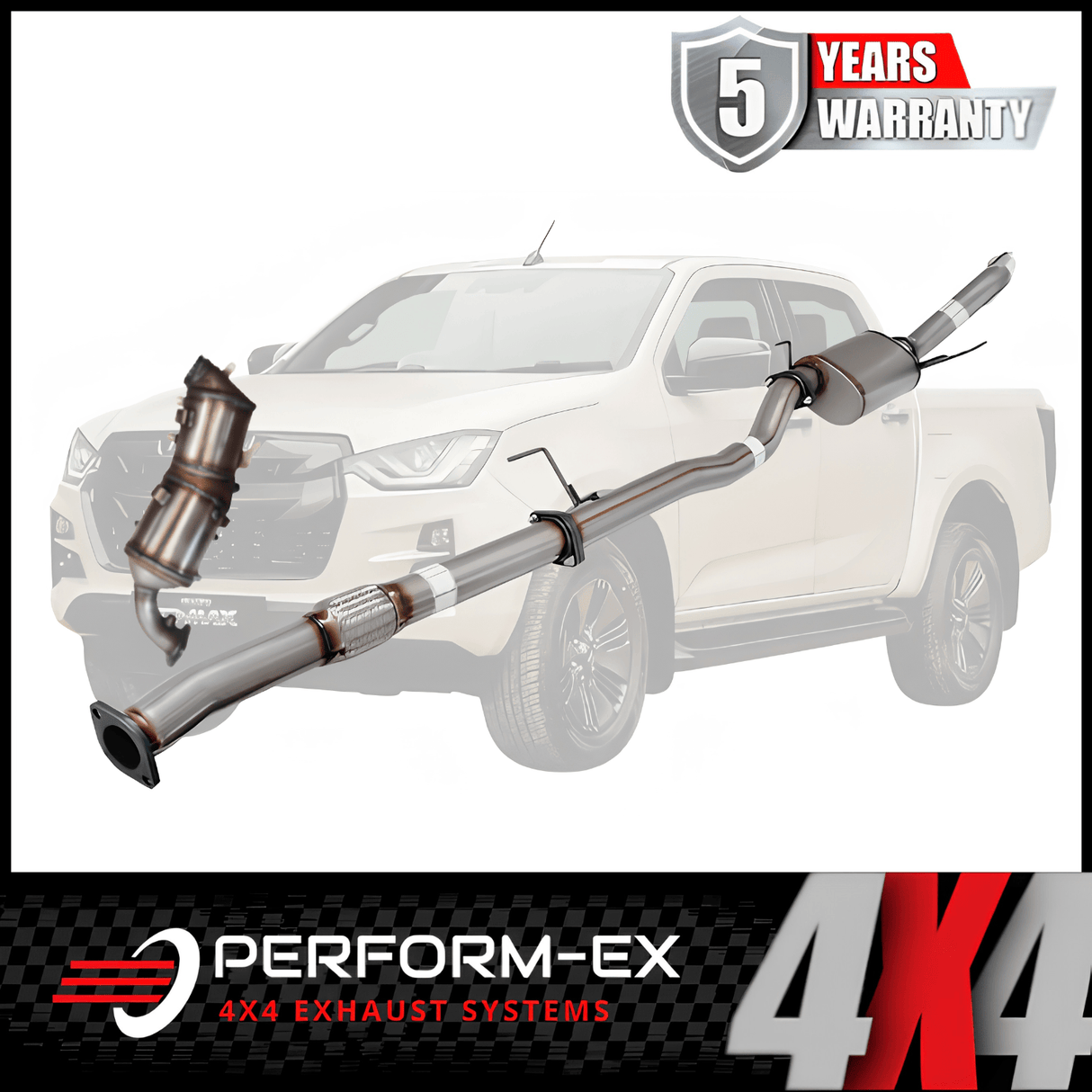 PERFORM-EX 3" STAINLESS STEEL TURBO BACK EXHAUST SYSTEM WITH DPF DUMMY FITS ISUZU D-MAX RG 3.0L 4CYL 1/2020-ON