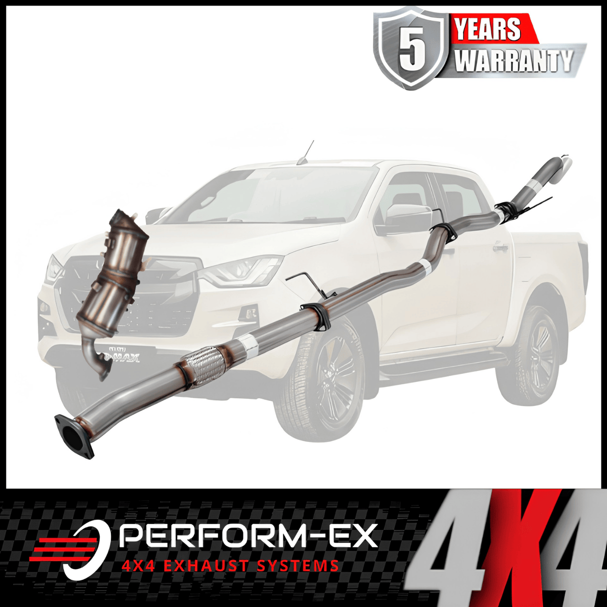PERFORM-EX 3" STAINLESS STEEL TURBO BACK EXHAUST SYSTEM WITH DPF DUMMY FITS ISUZU D-MAX RG 3.0L 4CYL 1/2020-ON