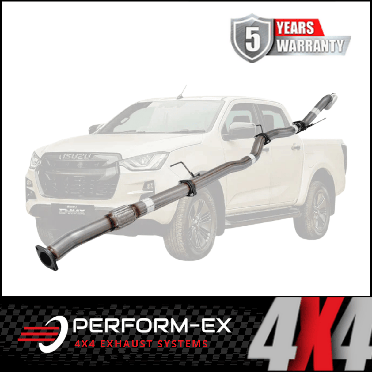 PERFORM-EX 3" STAINLESS STEEL DPF BACK EXHAUST SYSTEM FITS ISUZU D-MAX RG 3.0L 4CYL 1/2020-ON