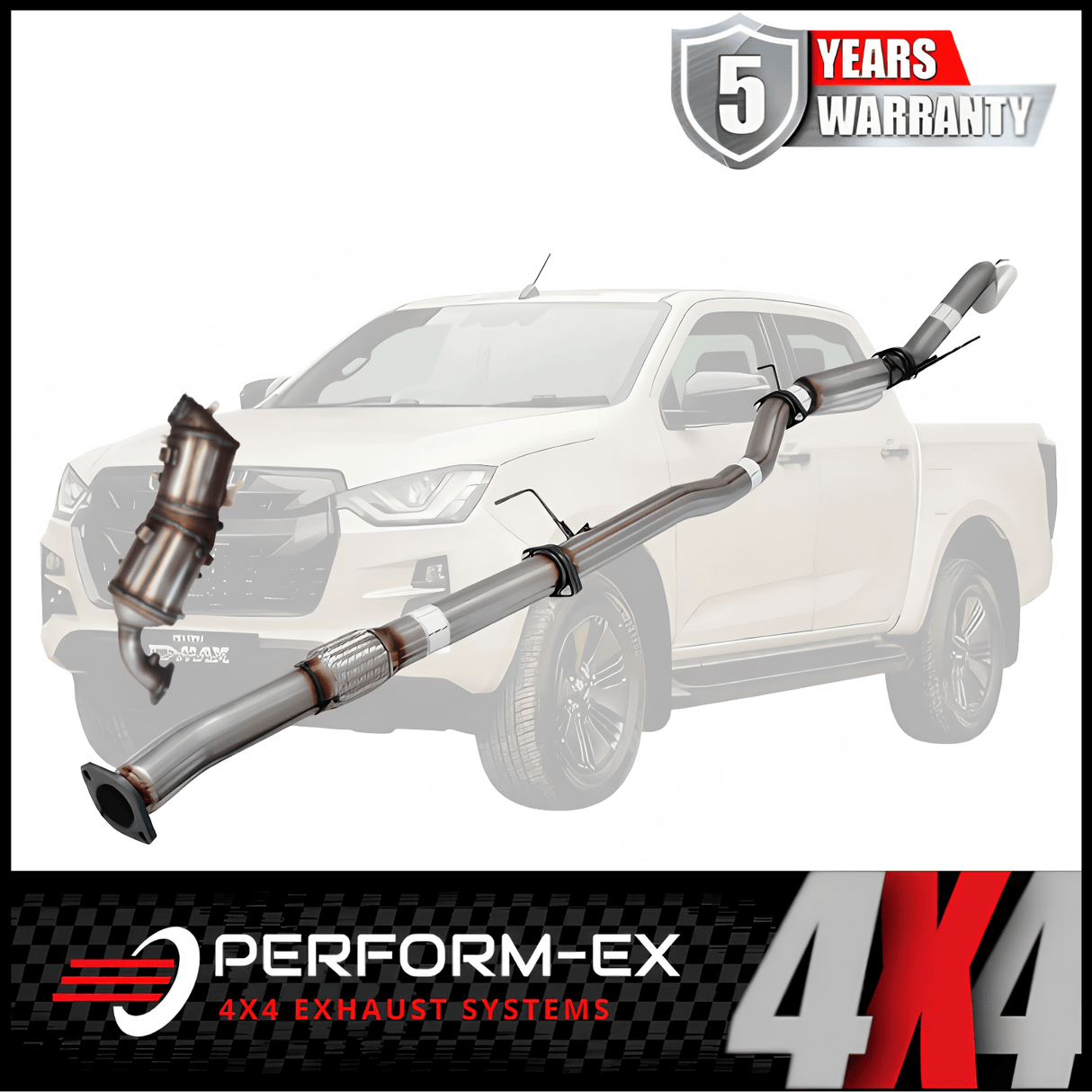 PERFORM-EX 3" STAINLESS STEEL TURBO BACK EXHAUST SYSTEM WITH DPF DUMMY FITS ISUZU D-MAX RG 3.0L 4CYL 1/2020-ON