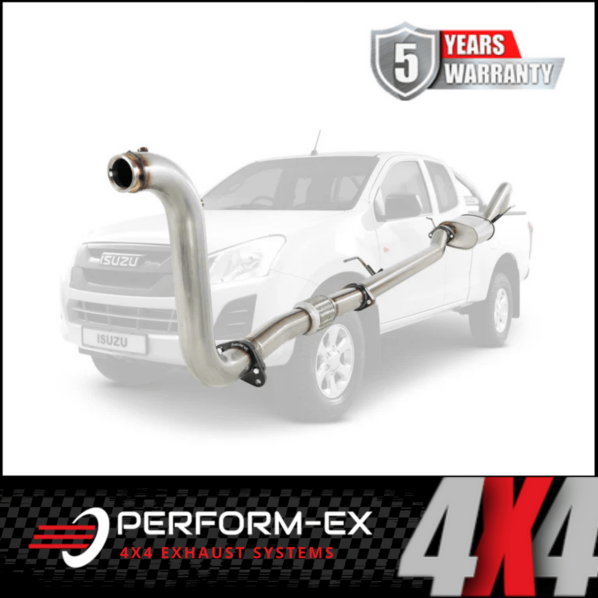 PERFORM-EX 3" STAINLESS STEEL TURBO BACK EXHAUST SYSTEM (DPF DELETE) FITS ISUZU D-MAX TF 3.0L 4JJ1 4CYL 2016-6/2020