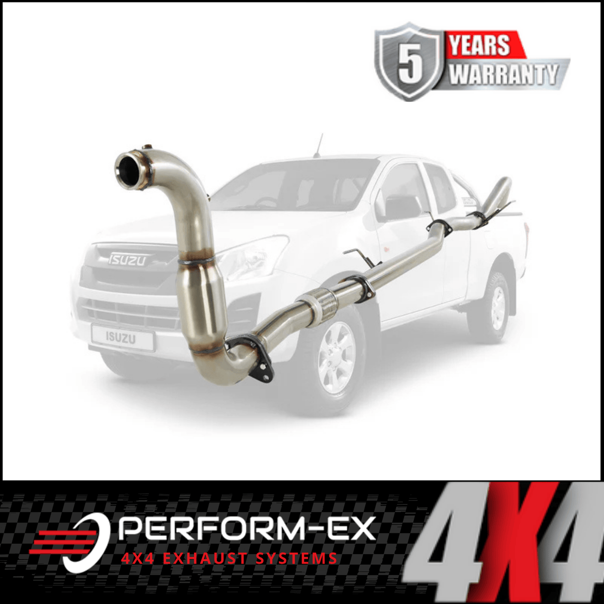 PERFORM-EX 3" STAINLESS STEEL TURBO BACK EXHAUST SYSTEM (DPF DELETE) FITS ISUZU D-MAX TF 3.0L 4JJ1 4CYL 2016-6/2020