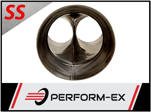 PERFORM-EX DUAL 1.75" ID IN TO 2" OD OUTLET 304 STAINLESS MERGE COLLECTOR (MC2-175200-304B)