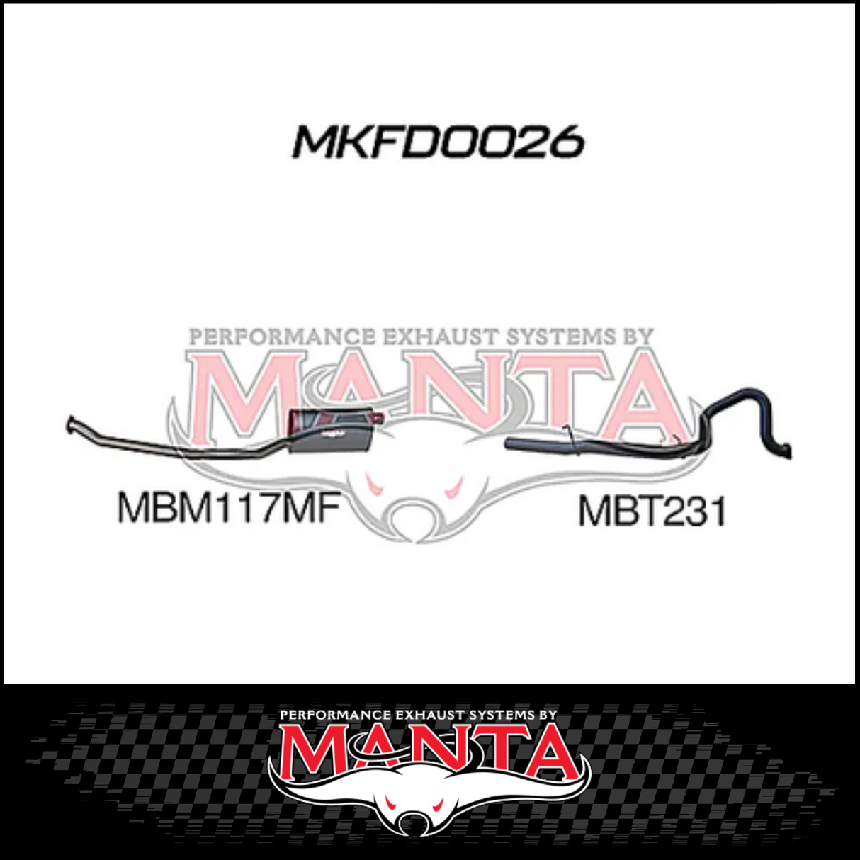 MANTA 2.5" CATBACK EXHAUST SYSTEM FITS FORD FAIRLANE NA NC 4.0L 6CYL (MKFD0026)
