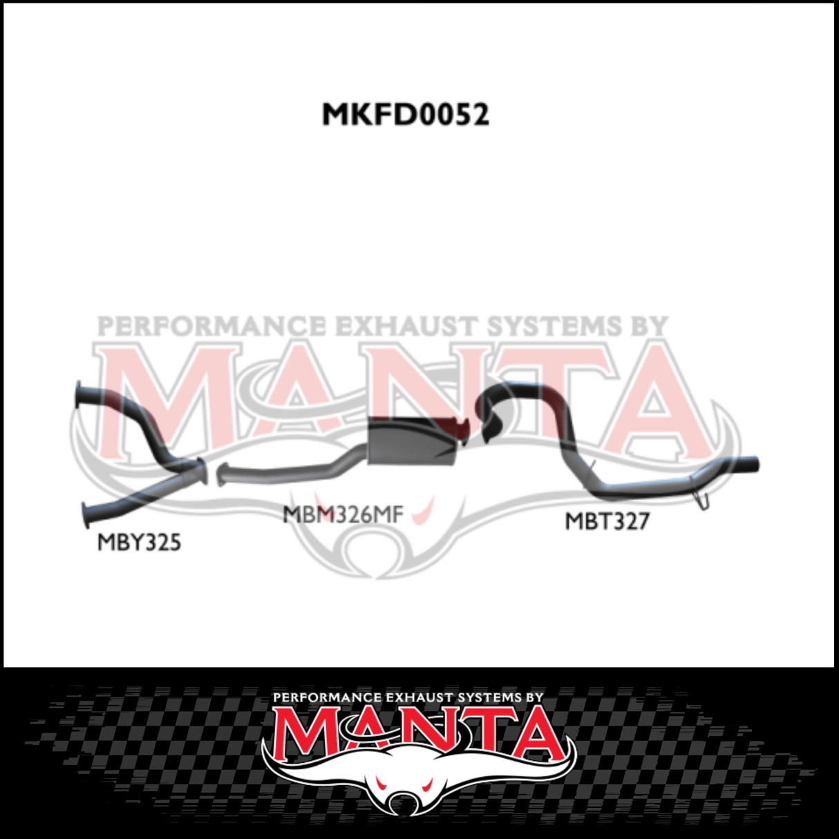 Manta 3" Cat Back Exhaust System suits Ford Falcon AU 5.0L V8 XR8 Sedan Live Axle - Muffler/Tailpipe (MKFD0052)
