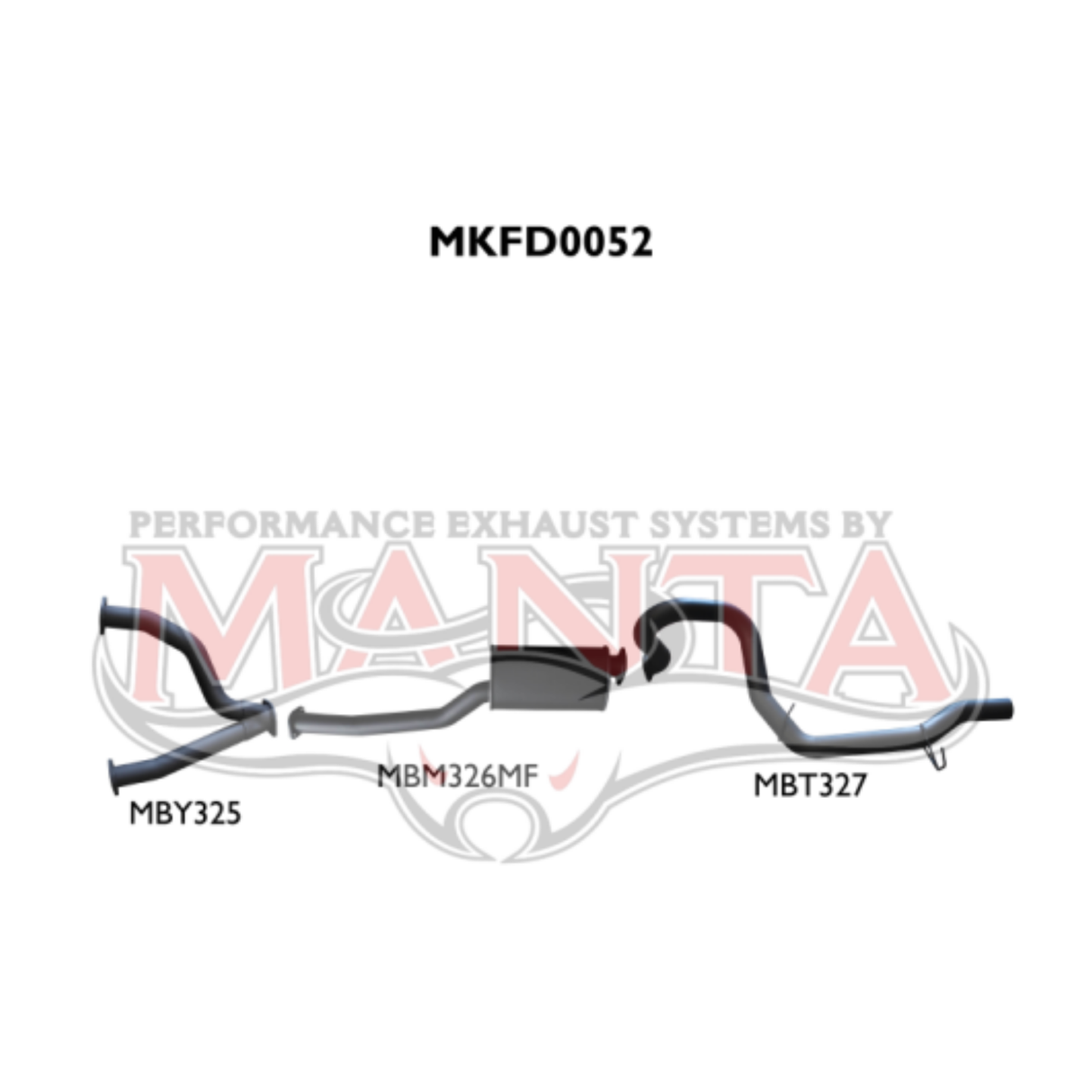 Manta 3" Cat Back Exhaust System suits Ford Falcon AU 5.0L V8 XR8 Sedan Live Axle - Muffler/Tailpipe (MKFD0052)