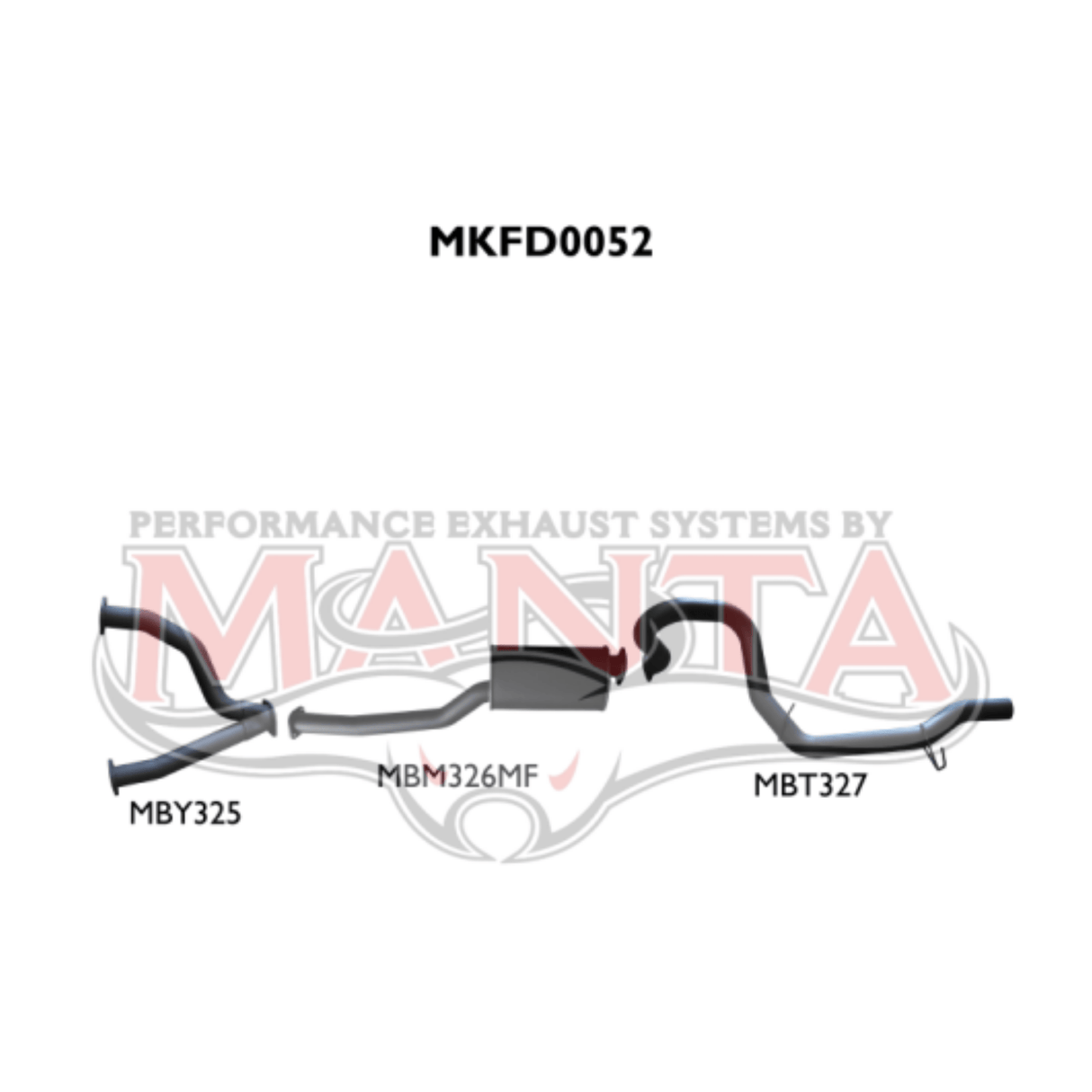 Manta 3" Cat Back Exhaust System suits Ford Falcon AU 5.0L V8 XR8 Sedan Live Axle - Muffler/Tailpipe (MKFD0052)