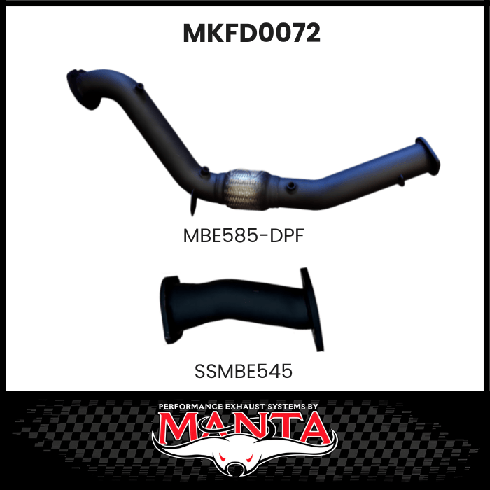 MANTA 3" DPF DELETE KIT TO BOLT TO STANDARD OEM SYSTEM FITS FORD RANGER PXII PXIII 3.2L 10/2016-2022 - NO CAT (MKFD0072)