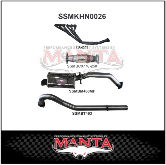 MANTA 3" ENGINE BACK EXHAUST SYSTEM FITS HOLDEN COMMODORE VL 3.0L 6CYL SEDAN