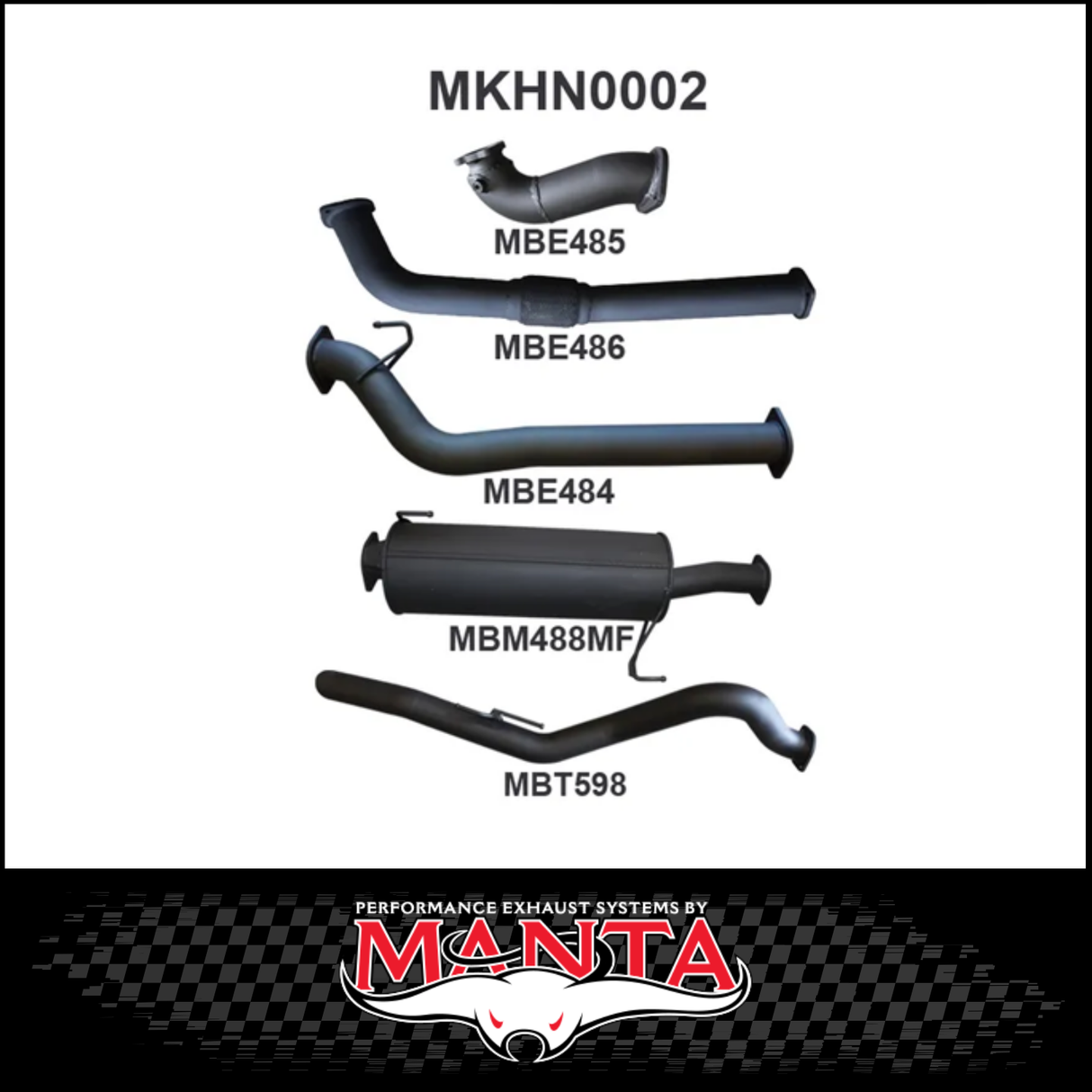 MANTA 3" TURBO BACK EXHAUST SYSTEM NO CAT/MUFFLER FITS HOLDEN COLORADO RC 3.0L 4CYL LWB 2008-2010