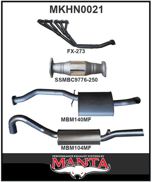 MANTA 2.5" ENGINE BACK EXHAUST SYSTEM FITS HOLDEN COMMODORE VL 3.0L 6CYL SEDAN (MKHN0021)