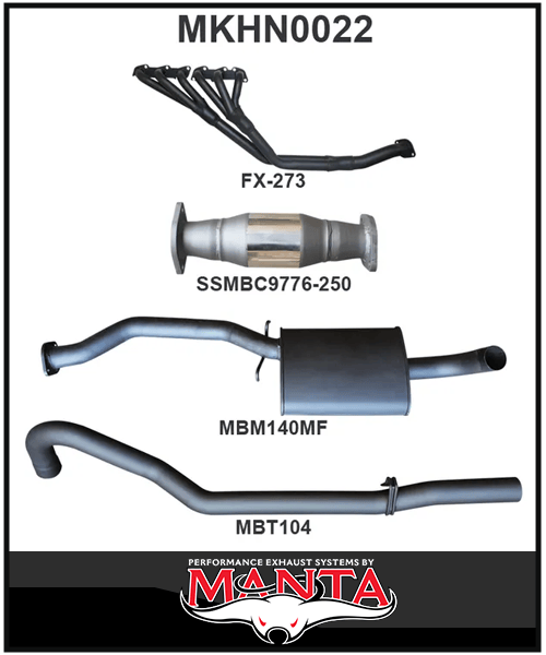 MANTA 2.5" ENGINE BACK EXHAUST SYSTEM FITS HOLDEN COMMODORE VL 3.0L 6CYL SEDAN (MKHN0021)