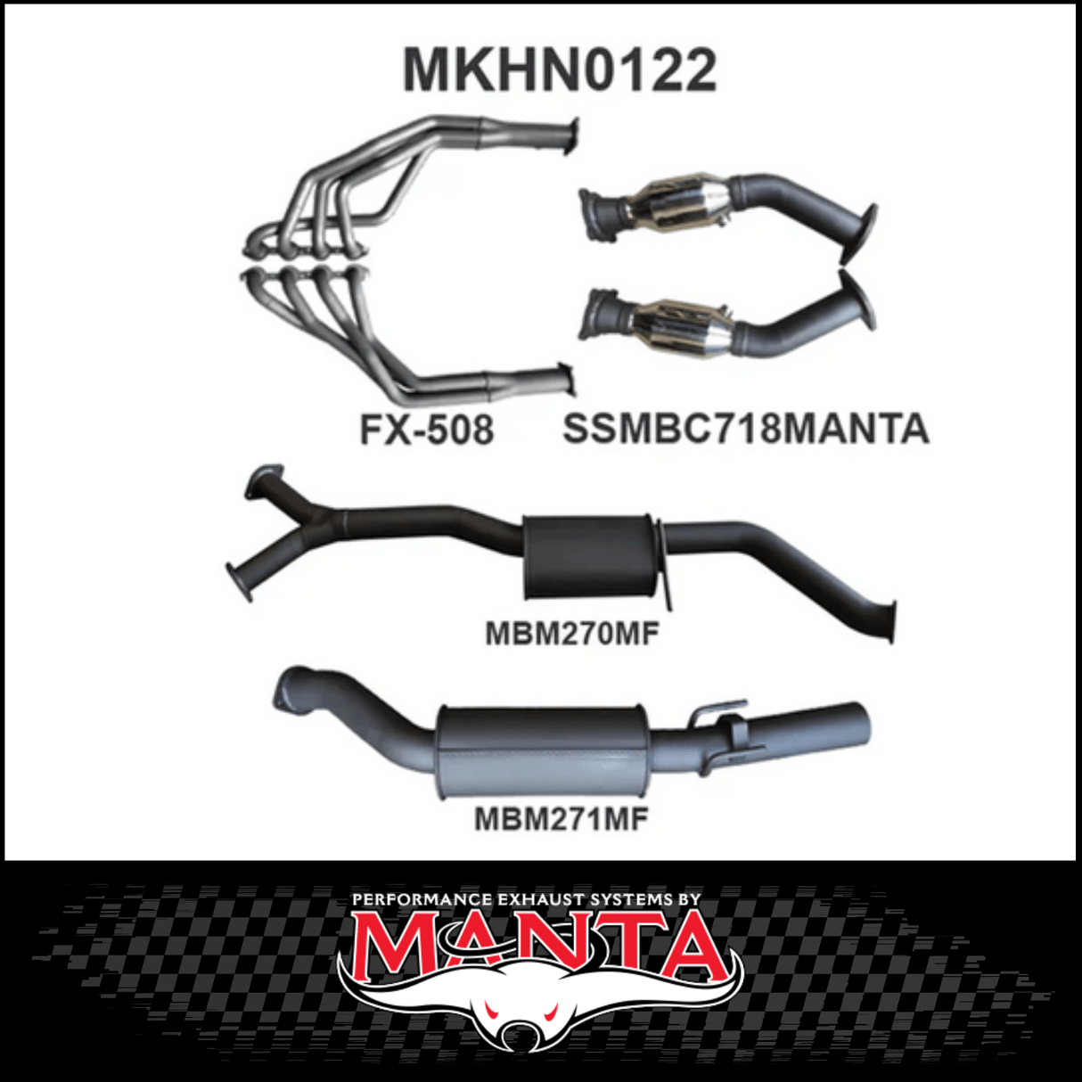 MANTA ENGINE BACK EXHAUST SYSTEM FITS HOLDEN COMMODORE VT VX VY VZ 5.7L 6.0L V8 SEDAN (MKHN0122)