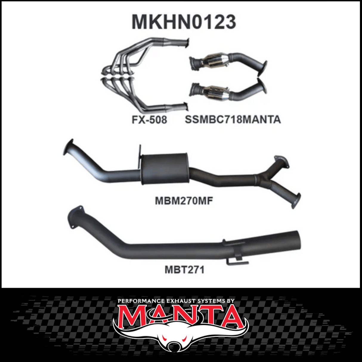 MANTA ENGINE BACK EXHAUST SYSTEM FITS HOLDEN COMMODORE VT VX VY VZ 5.7L 6.0L V8 SEDAN (MKHN0123)