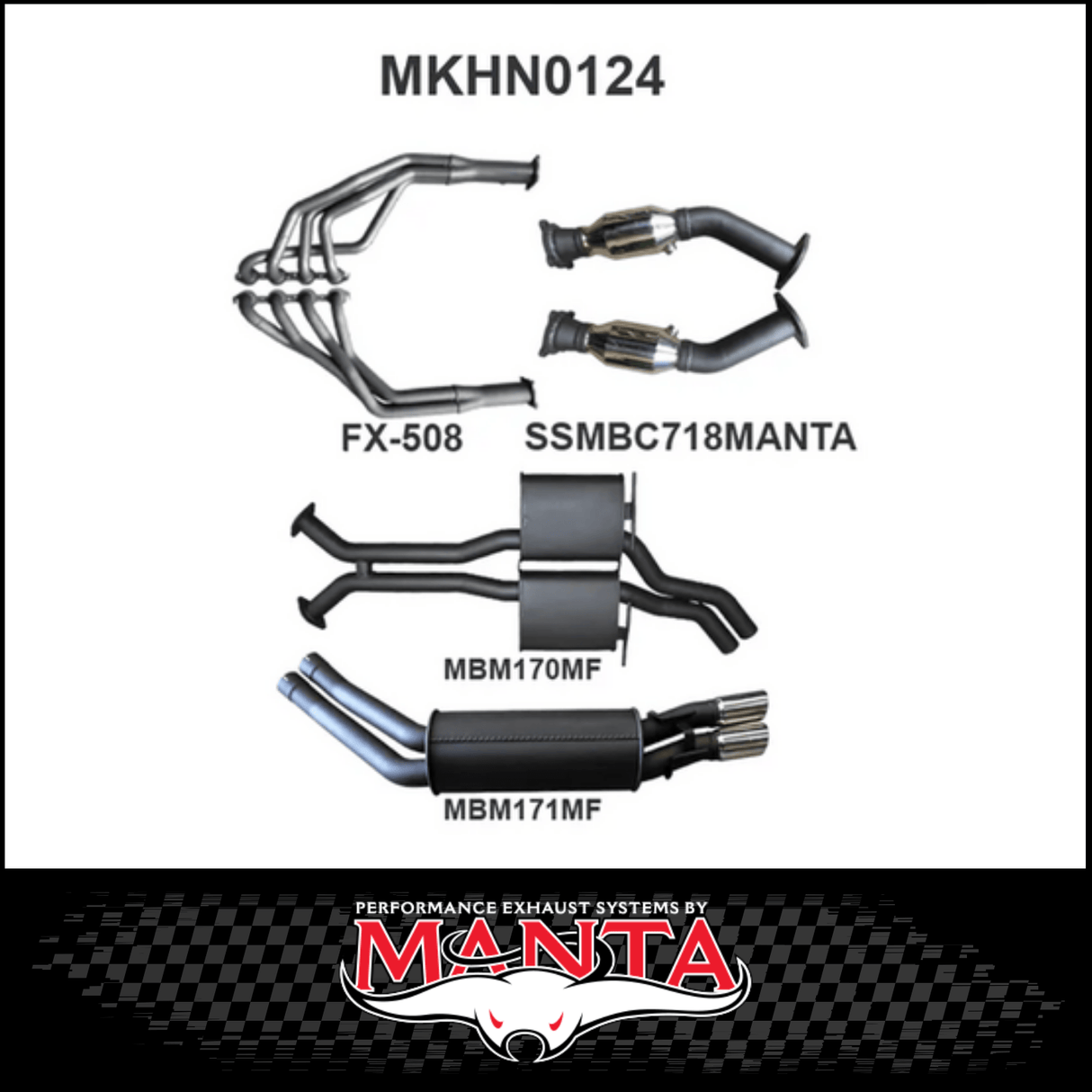 MANTA ENGINE BACK EXHAUST SYSTEM FITS HOLDEN COMMODORE VT VX VY VZ 5.7L 6.0L V8 SEDAN (MKHN0124)