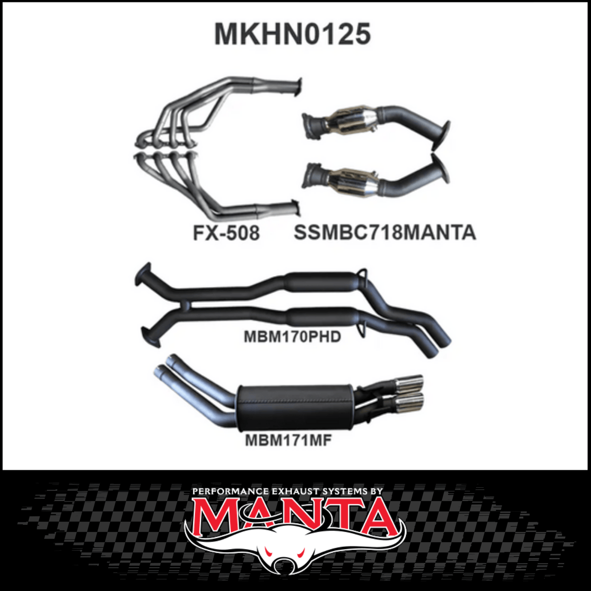 MANTA ENGINE BACK EXHAUST SYSTEM FITS HOLDEN COMMODORE VT VX VY VZ 5.7L 6.0L V8 SEDAN (MKHN0125)