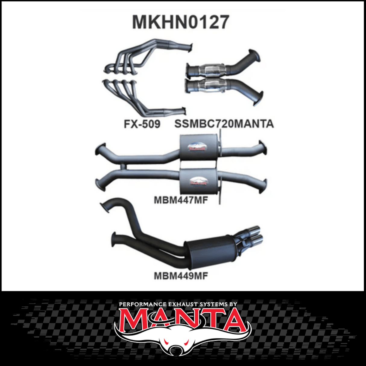 MANTA ENGINE BACK EXHAUST SYSTEM FITS HOLDEN COMMODORE VT VX VY VZ 5.7L 6.0L V8 SEDAN (MKHN0127)