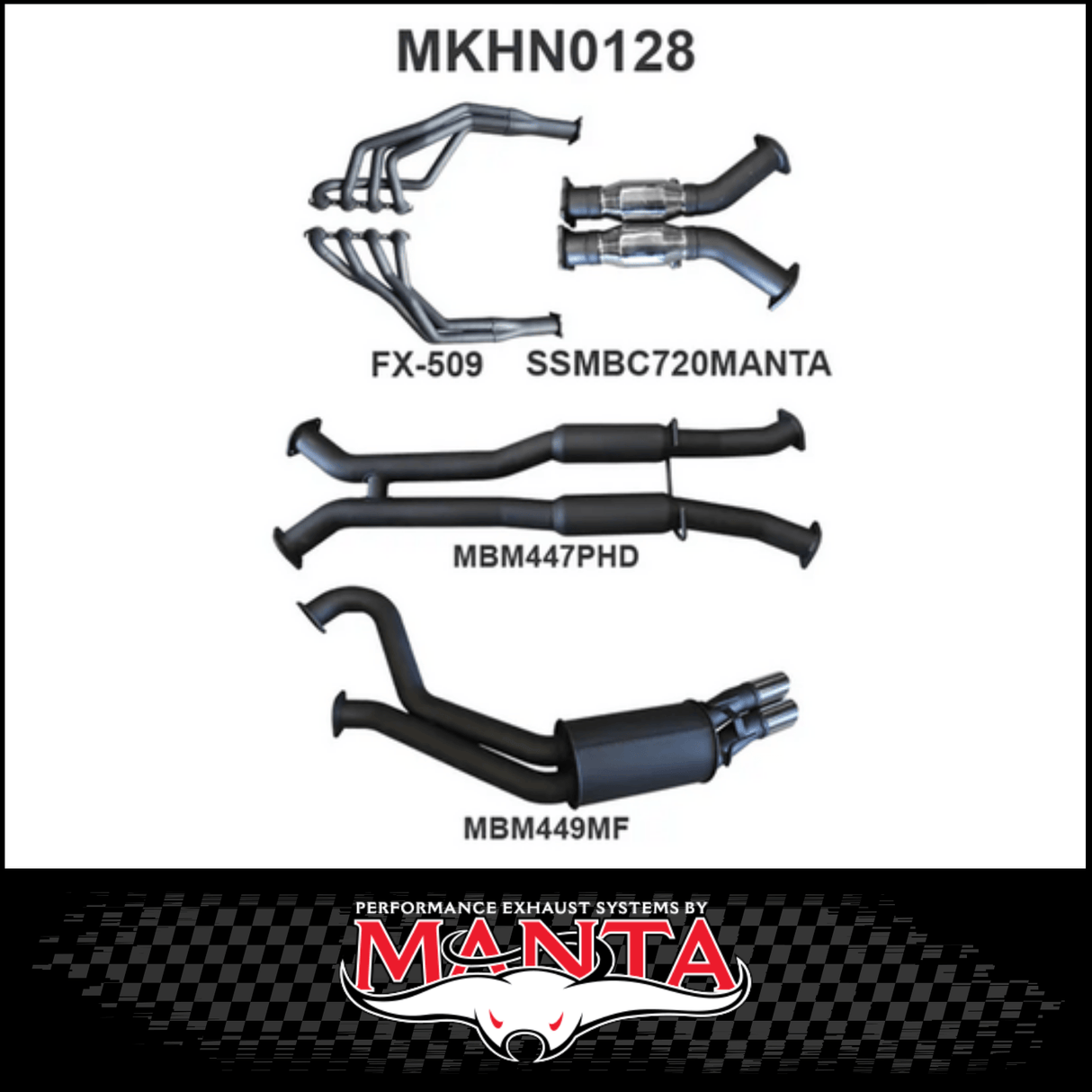 MANTA ENGINE BACK EXHAUST SYSTEM FITS HOLDEN COMMODORE VT VX VY VZ 5.7L 6.0L V8 SEDAN (MKHN0128)