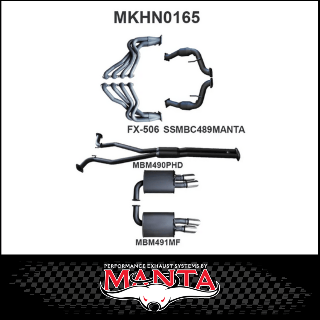 MANTA ENGINE BACK EXHAUST SYSTEM FITS HOLDEN COMMODORE VE VF 6.0L 6.2L V8 SEDAN/WAGON (MKHN0165)