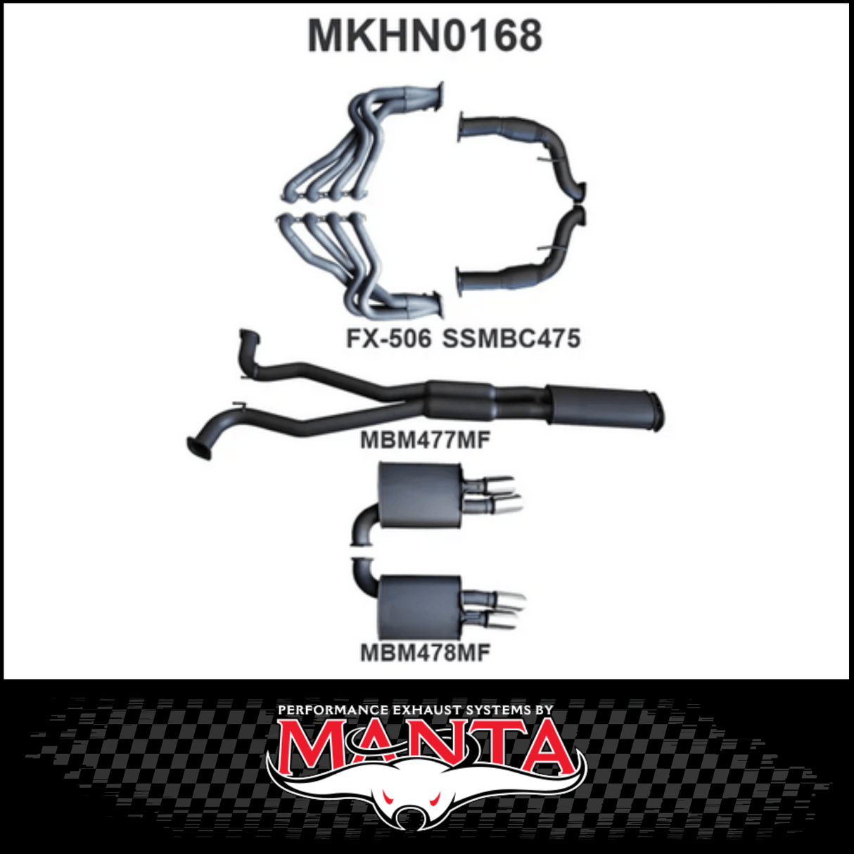MANTA ENGINE BACK EXHAUST SYSTEM FITS HOLDEN COMMODORE VE VF 6.0L 6.2L V8 SEDAN/WAGON (MKHN0168)