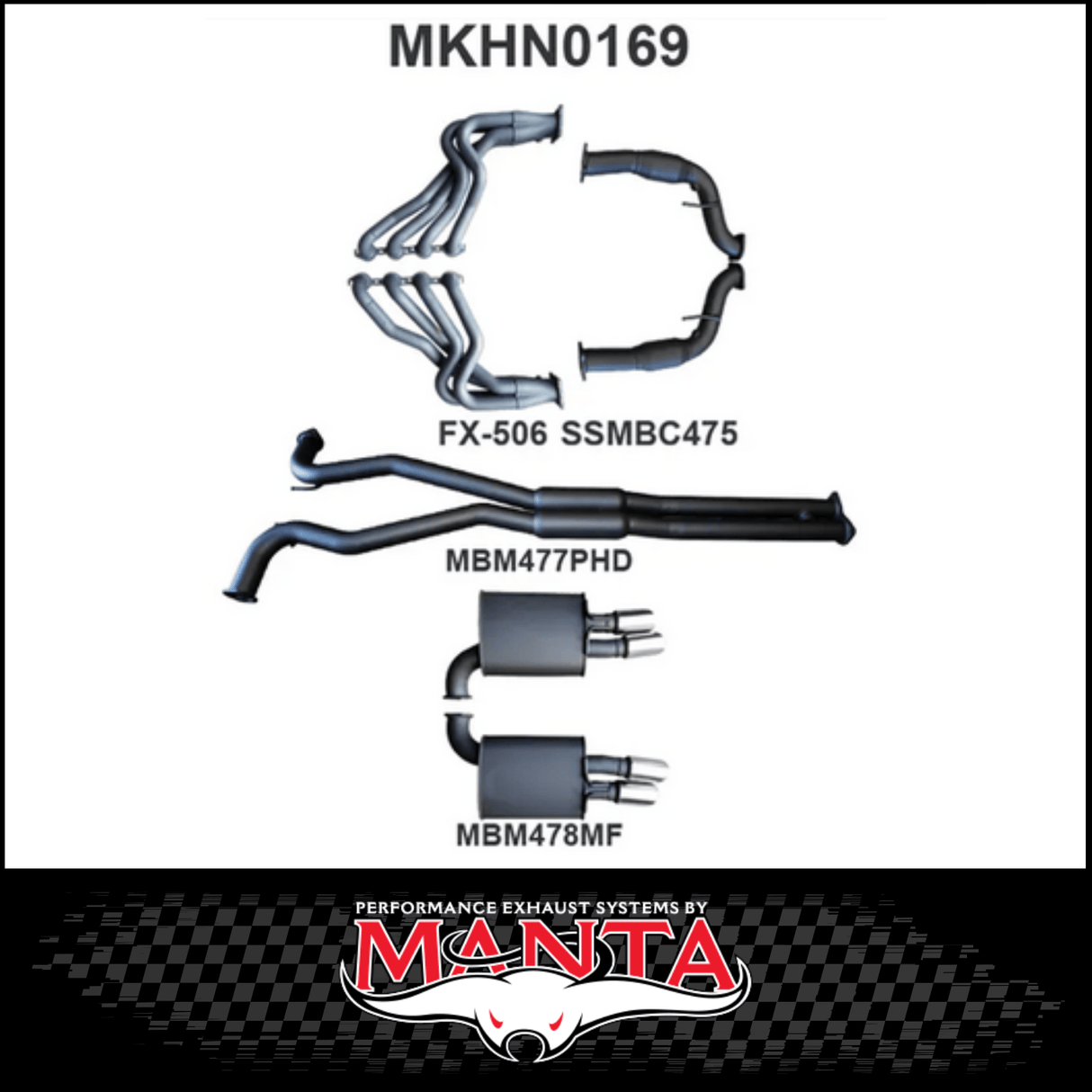 MANTA ENGINE BACK EXHAUST SYSTEM FITS HOLDEN COMMODORE VE VF 6.0L 6.2L V8 SEDAN/WAGON (MKHN0169)