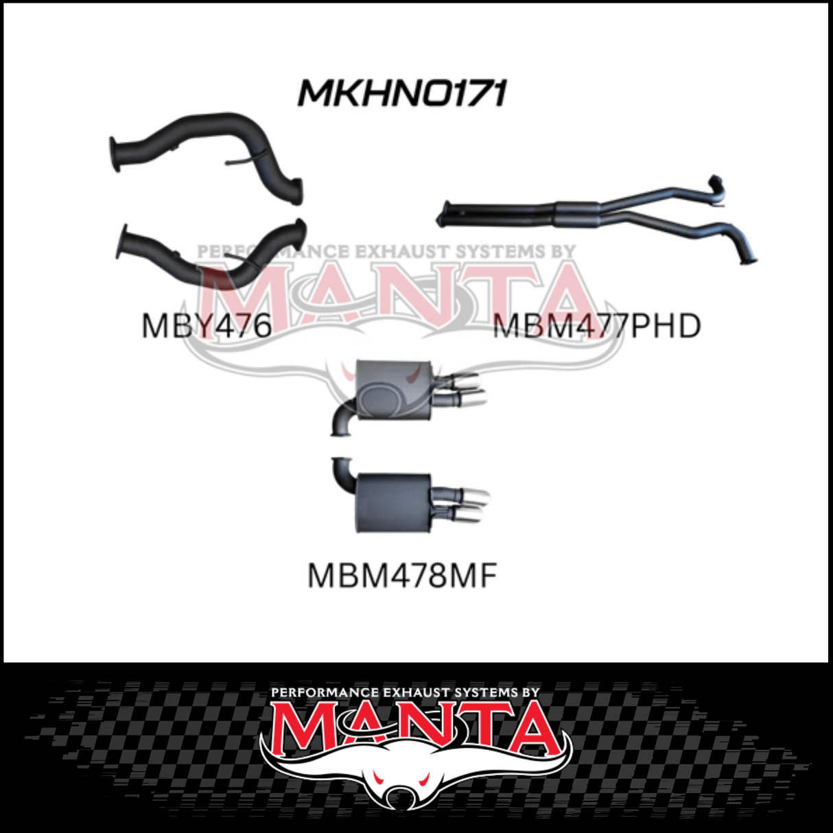 MANTA 3" CAT BACK EXHAUST SYSTEM FITS HOLDEN COMMODORE VE VF 6.0L 6.2L V8 SEDAN/WAGON (MKHN0171)