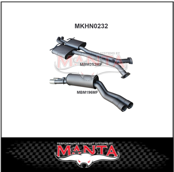 MANTA CATBACK EXHAUST SYSTEM FITS HOLDEN COMMODORE VT VU VY VZ 5.7L 6.0L V8 UTE (MKHN0232)