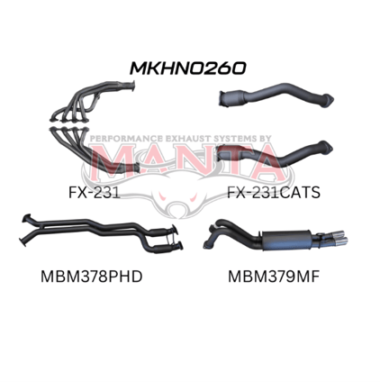 MANTA ENGINE BACK EXHAUST SYSTEM FITS HOLDEN CREWMAN VY VZ 5.7L V8 AWD 10/2003-1/2006 - HOTDOGS/MUFFLER (MKHN0260)