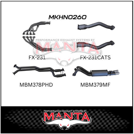 MANTA ENGINE BACK EXHAUST SYSTEM FITS HOLDEN CREWMAN VY VZ 5.7L V8 AWD 10/2003-1/2006 - HOTDOGS/MUFFLER (MKHN0260)