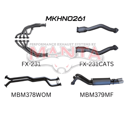 MANTA ENGINE BACK EXHAUST SYSTEM FITS HOLDEN CREWMAN VY VZ 5.7L V8 AWD 10/2003-1/2006 - PIPE ONLY/MUFFLER (MKHN0261)