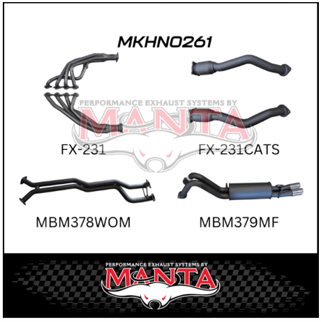 MANTA ENGINE BACK EXHAUST SYSTEM FITS HOLDEN CREWMAN VY VZ 5.7L V8 AWD 10/2003-1/2006 - PIPE ONLY/MUFFLER (MKHN0261)