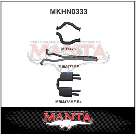 MANTA 3" CAT BACK EXHAUST SYSTEM FITS HSV CLUBSPORT GTS SENATOR VF 6.2L V8 LSA (MKHN0333)