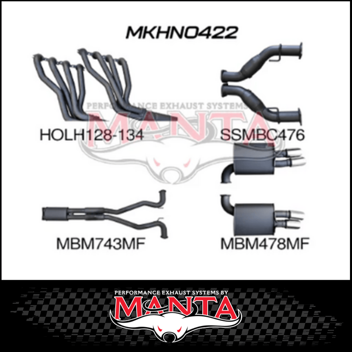 MANTA ENGINE BACK EXHAUST SYSTEM FITS HOLDEN COMMODORE VE VF 6.0L 6.2L V8 SEDAN/WAGON (MKHN0422)