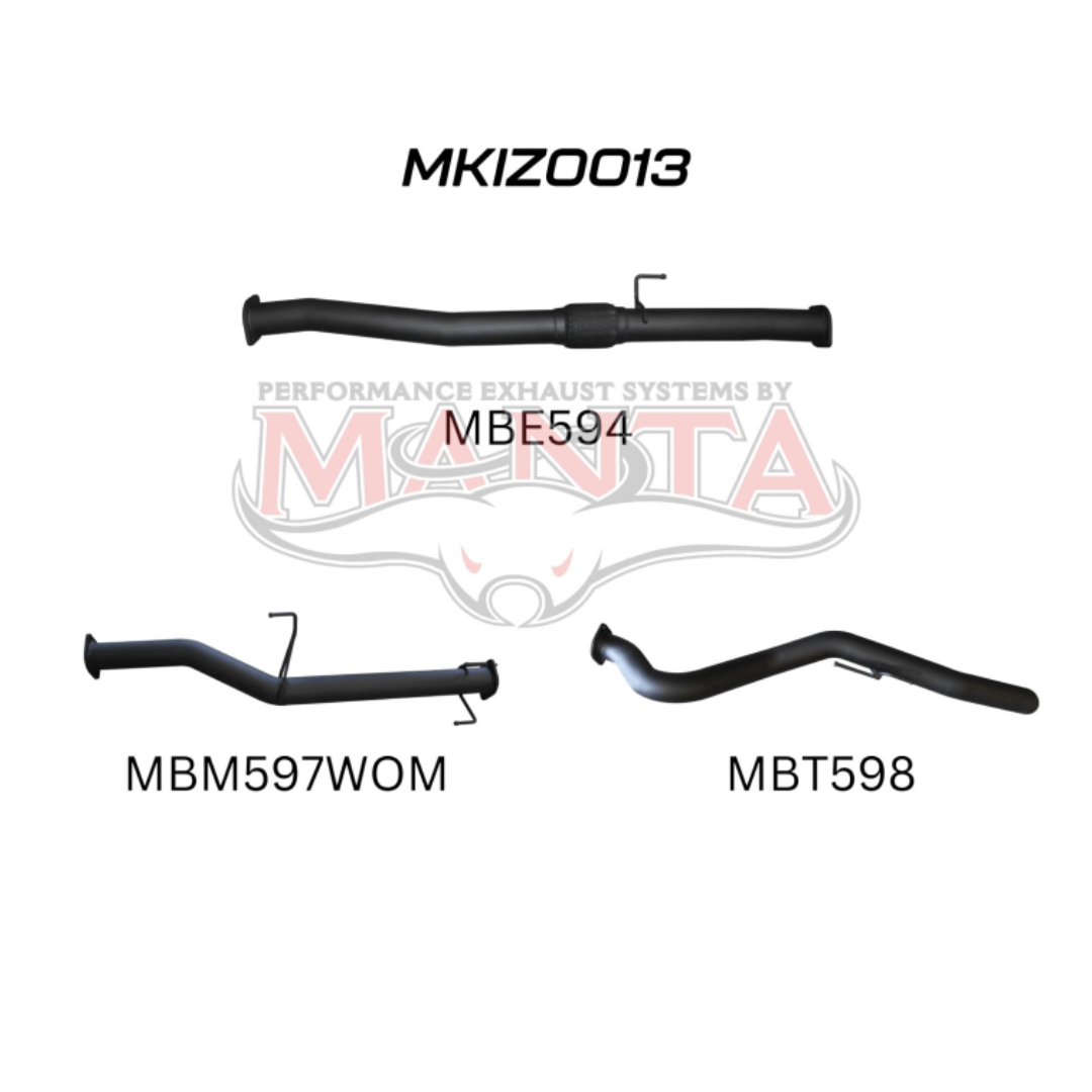 MANTA 3" DPF BACK EXHAUST SYSTEM FITS ISUZU D-MAX TF 3.0L TD 4CYL 2016-6/2020