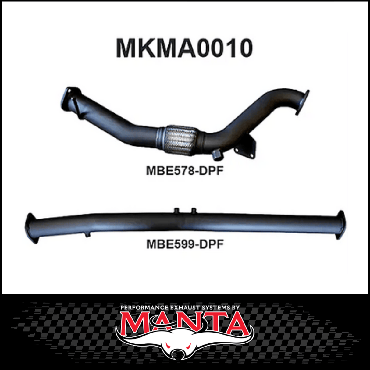 MANTA 3" STAINLESS STEEL DPF DELETE FITS MAZDA BT-50 UR 3.2L TD 5CYL 2016-2020