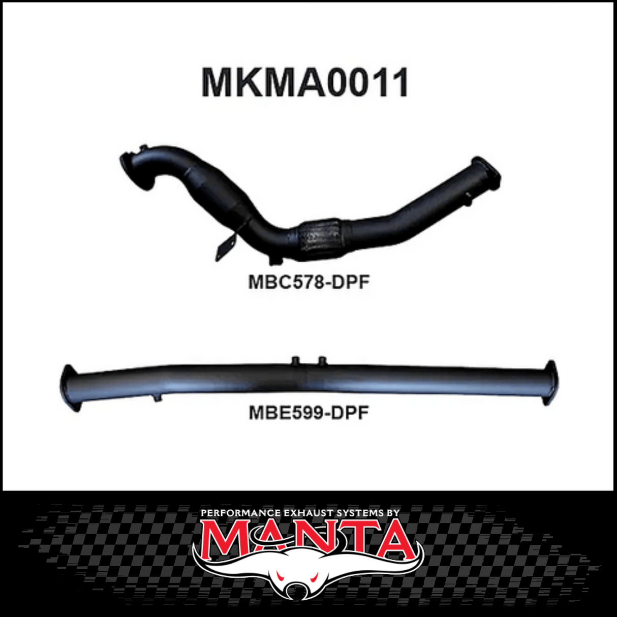 MANTA 3" STAINLESS STEEL DPF DELETE FITS MAZDA BT-50 UR 3.2L TD 5CYL 2016-2020