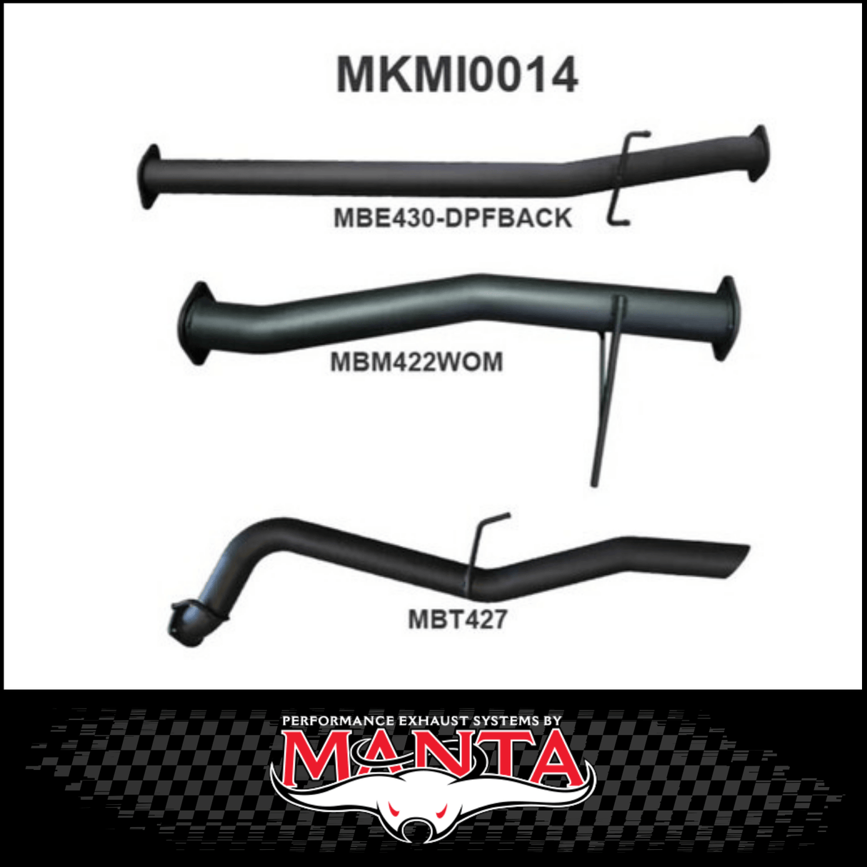 MANTA 3" DPF BACK EXHAUST SYSTEM FITS MITSUBISHI TRITON MQ MR 2.4L 4N15 4CYL 3/2015-12/2023